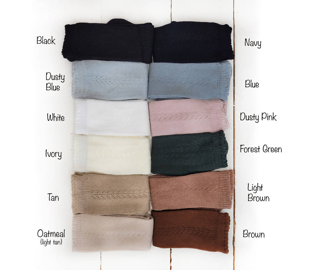 OLIVE & CRADLE - Baby Kids knee high socks french lace Dressy knit socks
