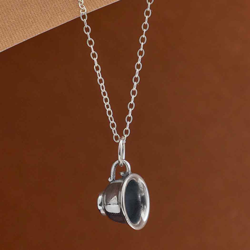 Nina Designs - Sterling Silver Teacup Necklace