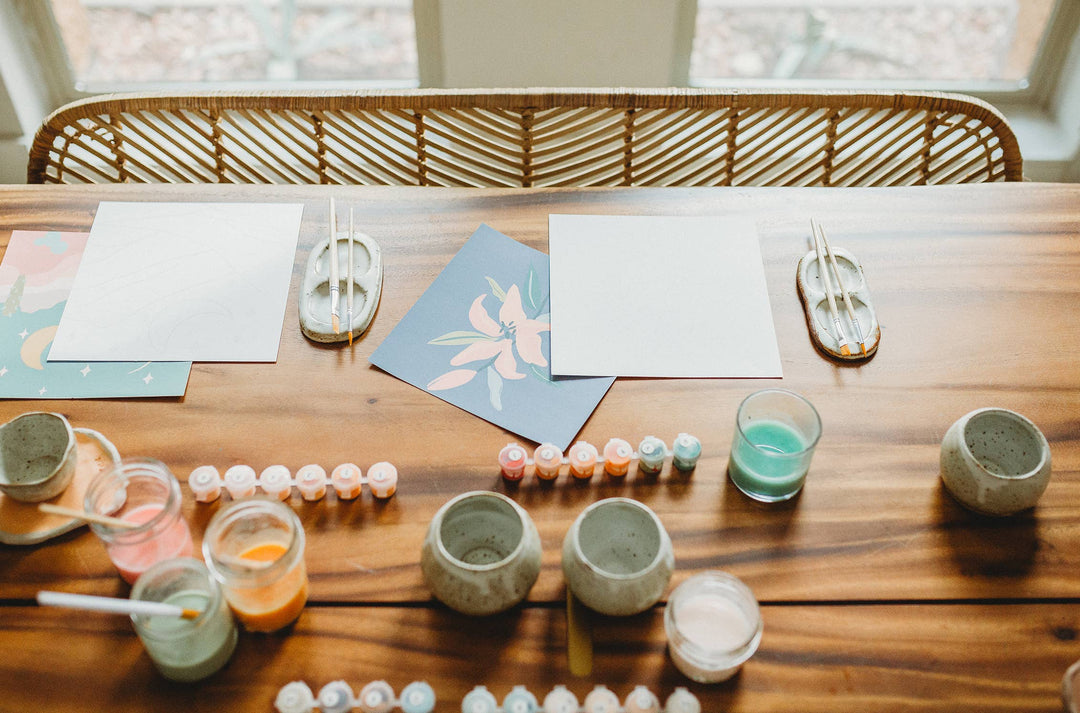 Breathe People - Mod Potted Plants Meditative Art Paint by Number Kit+ Easel