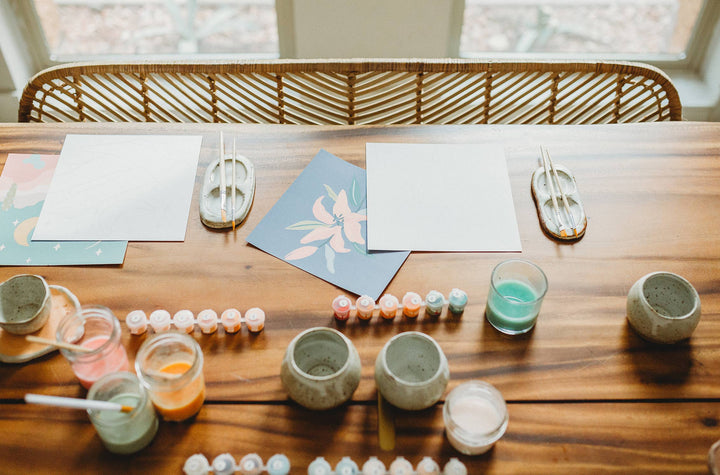 Breathe People - Mod Potted Plants Meditative Art Paint by Number Kit+ Easel
