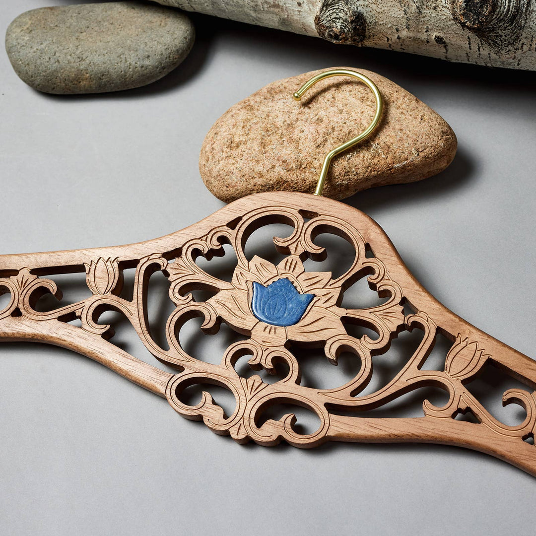 Radiant Home Products - Lotus Wood Designer Hanger -Multiple Sizes & crystals