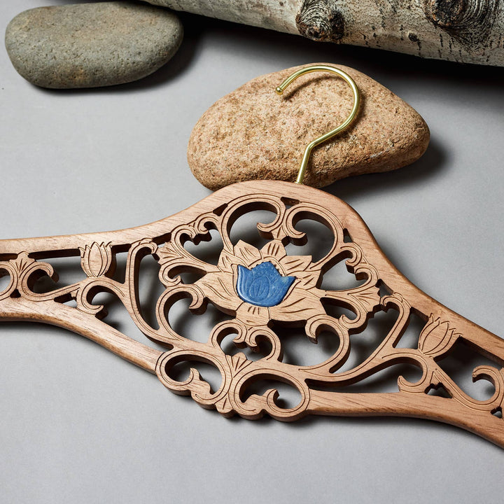 Radiant Home Products - Lotus Wood Designer Hanger -Multiple Sizes & crystals
