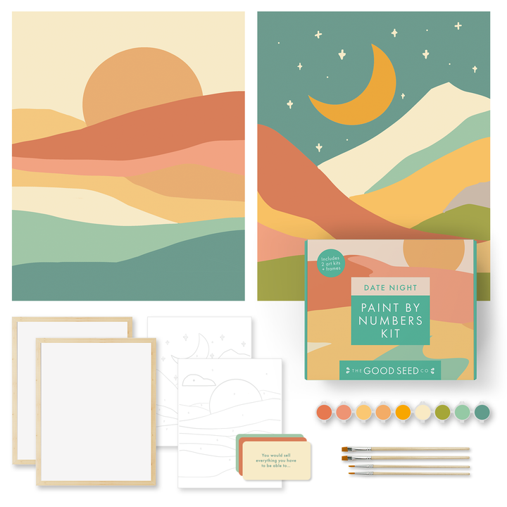 Breathe People - Deluxe Date Night Paint by Number Kit:  Unplug + Connect