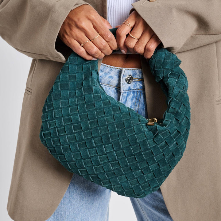 Moda Luxe - Autumn Woven Genuine Suede Leather Clutch