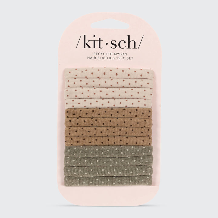 KITSCH - Recycled Nylon Medium Polka Dot Elastics 12pc - Multi