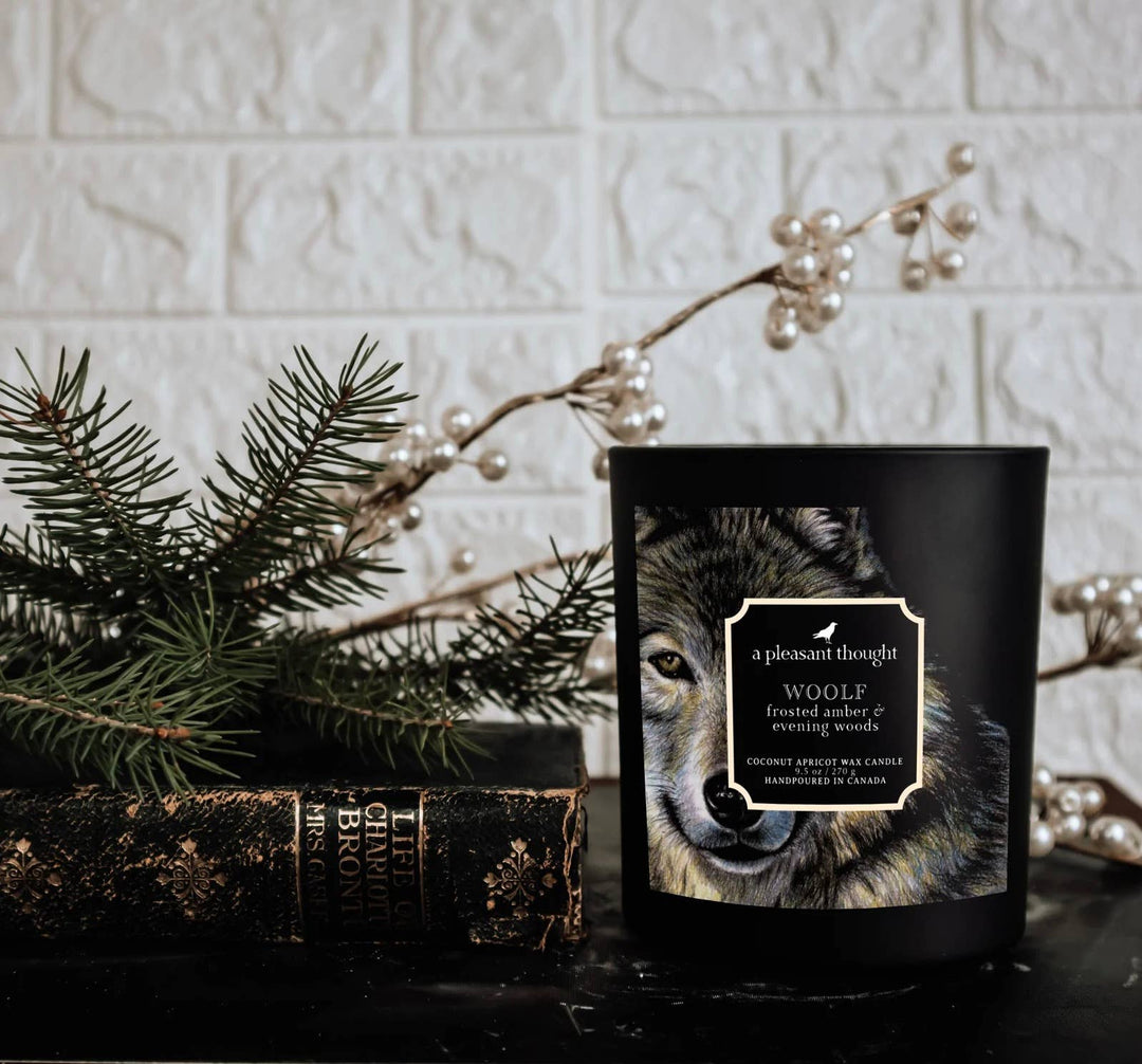 A Pleasant Thought - WOOLF | FROSTED AMBER & EVENING WOODS | RAVEN CANDLE