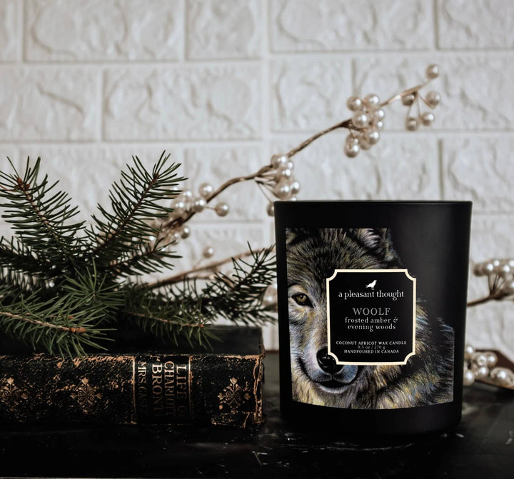 A Pleasant Thought - WOOLF | FROSTED AMBER & EVENING WOODS | RAVEN CANDLE
