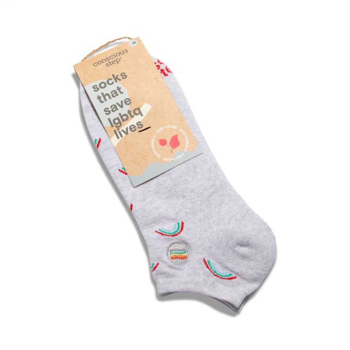 Conscious Step - Ankle Socks that Save LGBTQ Lives (Radiant Rainbows)