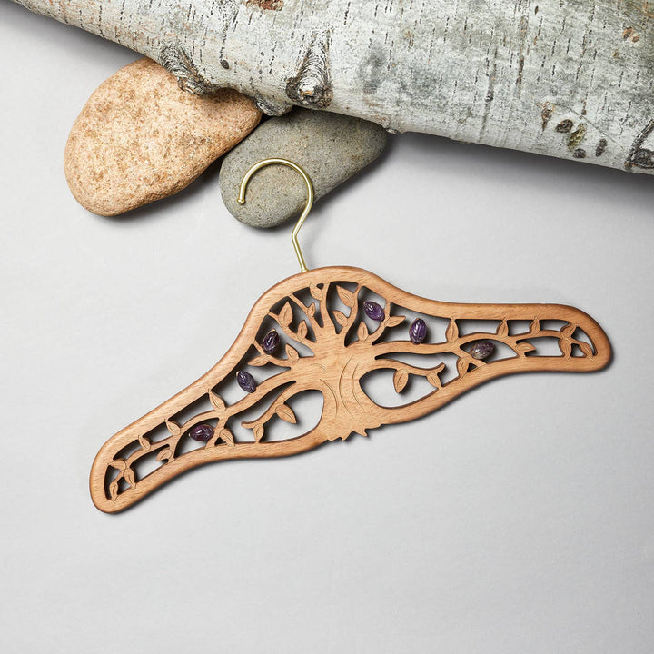 Radiant Home Products - Tree of Life Wood Designer Hanger -Multiple Sizes & crystals