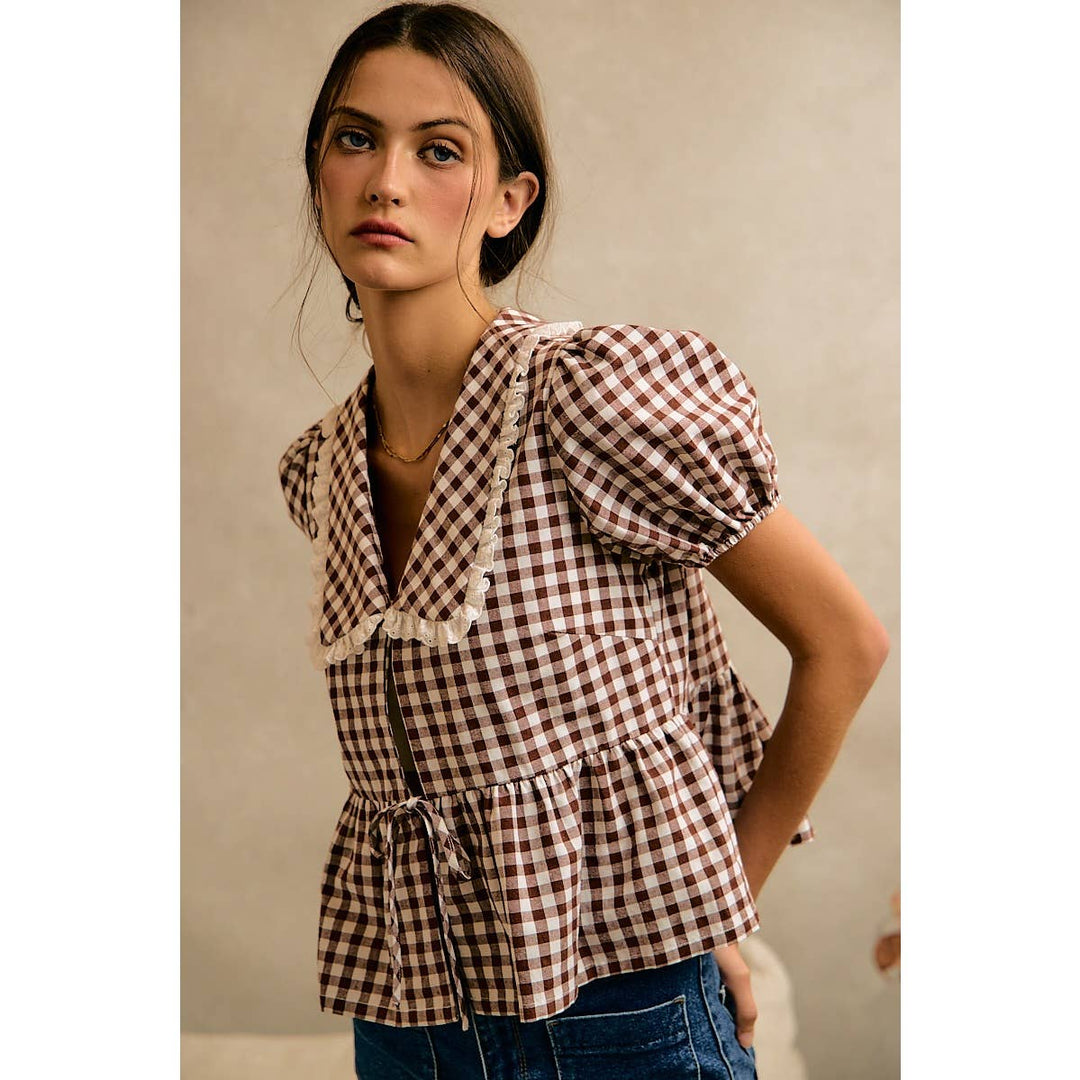 The Gingham Peter Pan Blouse