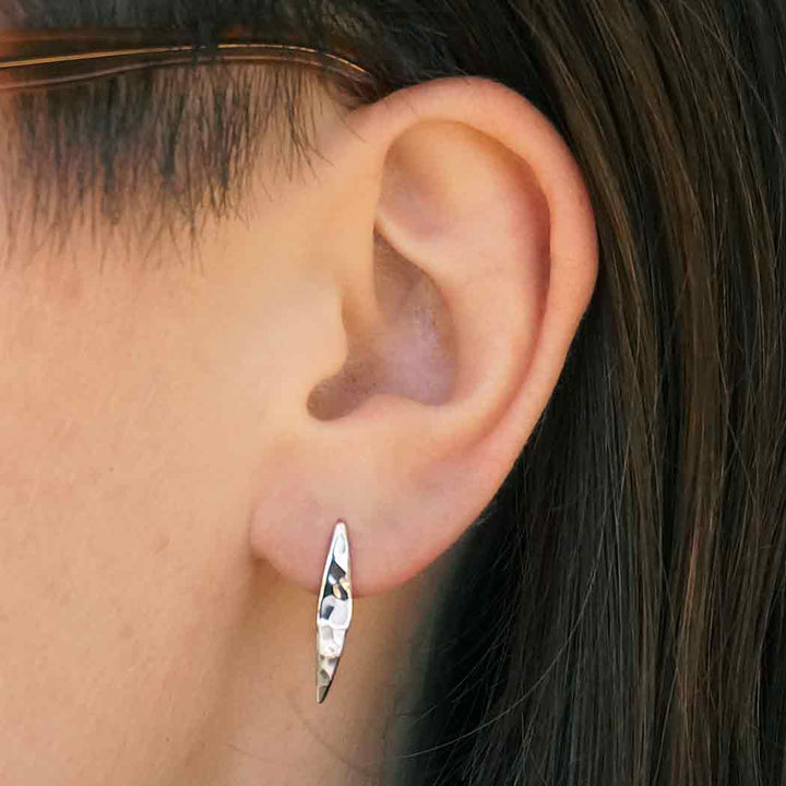 Sterling Silver Hammered Arc Earrings