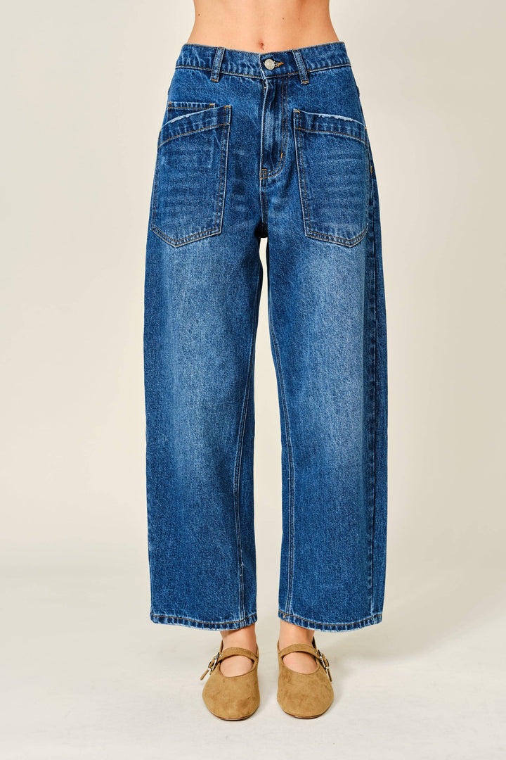 The Semi-Barrel Jeans | Mid Blue Denim