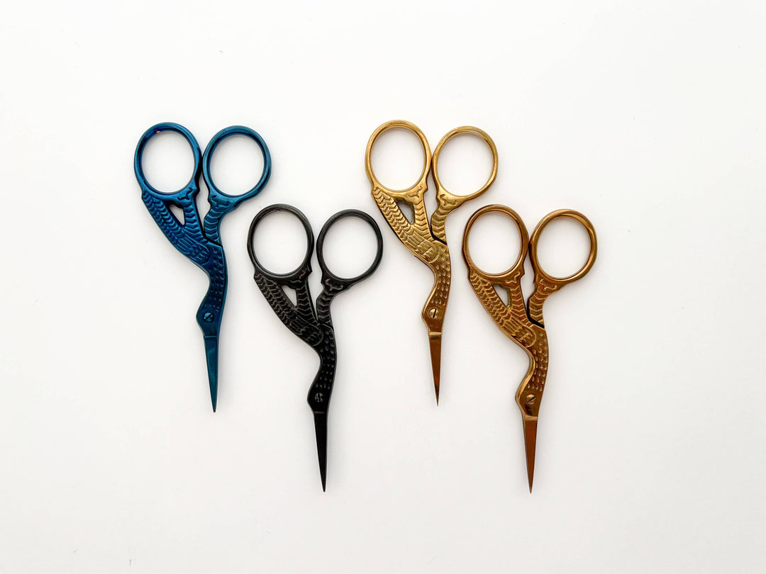 Matryoshka Doll Shop - Embroidery stork scissors, small bird scissors