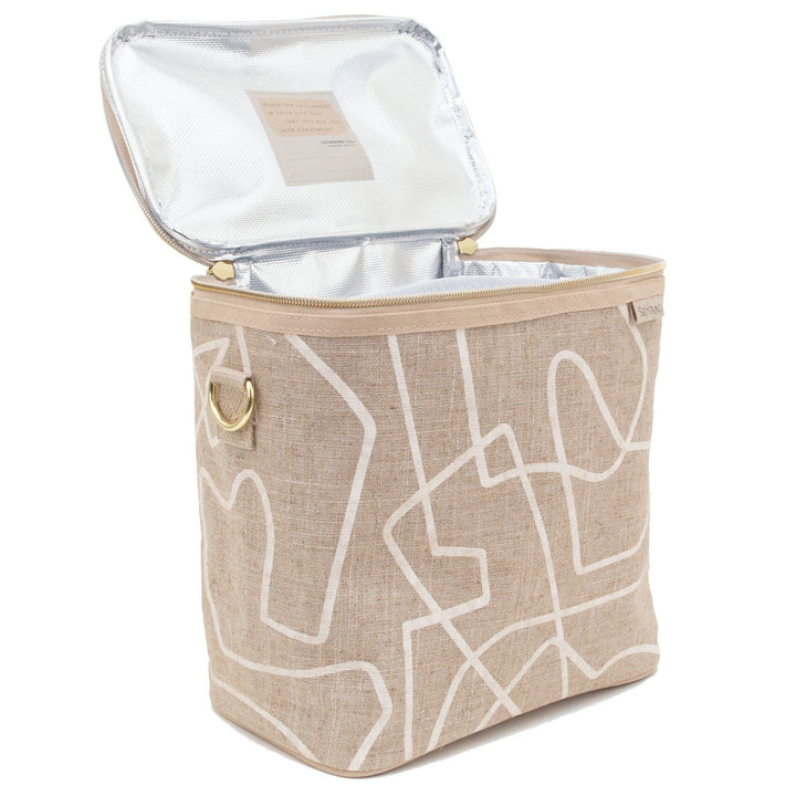 SoYoung - White Abstract Lines Lunch Poche