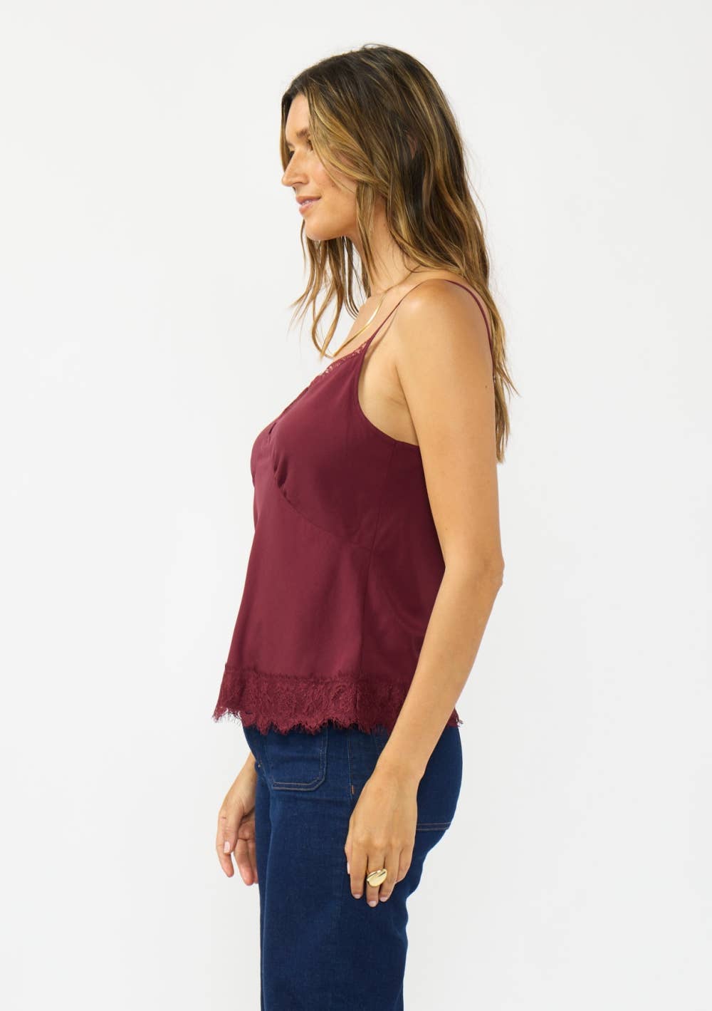 Adjustable Strap Lace Trim Cami