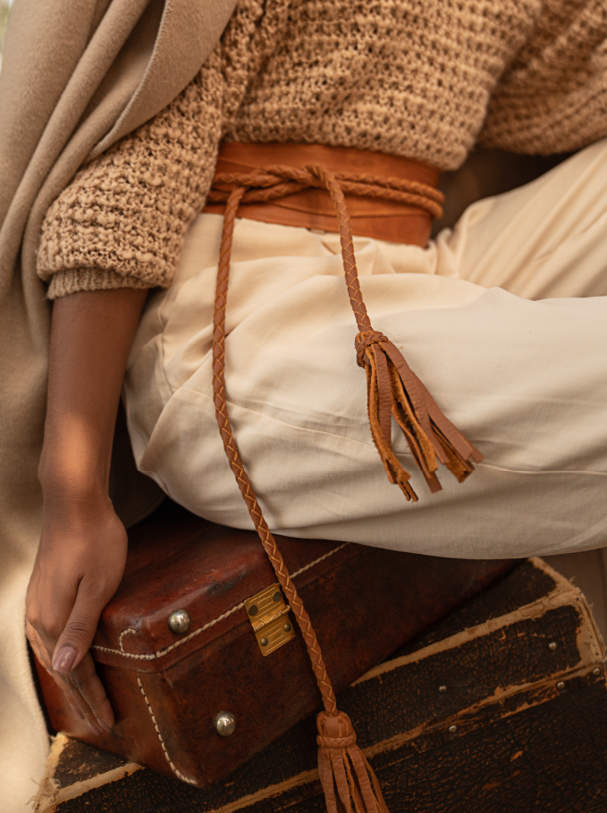 ADA Collection Belts - Lucky Wrap Belt - Cognac