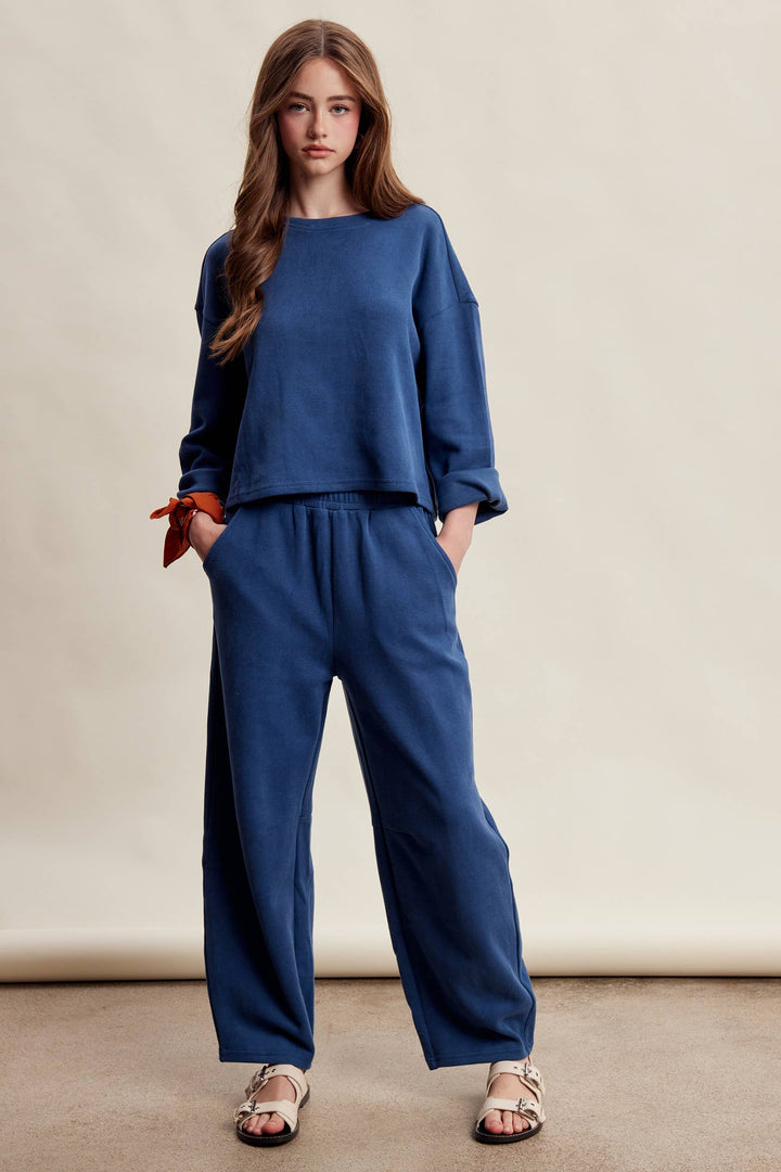 PRE-ORDER-Relaxed Stretch Cotton Knit Lounge Set