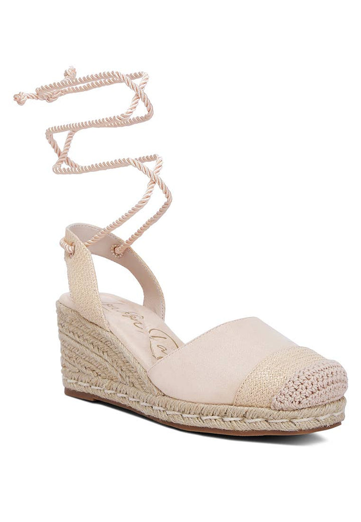 RagCompany - Aiden Lace-Up Crochet Espadrilles-ON SALE