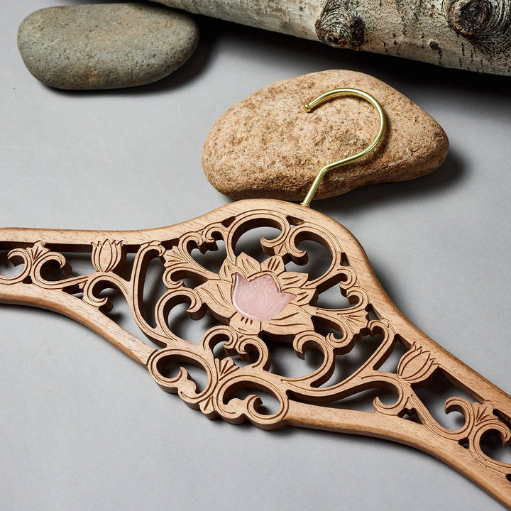 Radiant Home Products - Lotus Wood Designer Hanger -Multiple Sizes & crystals