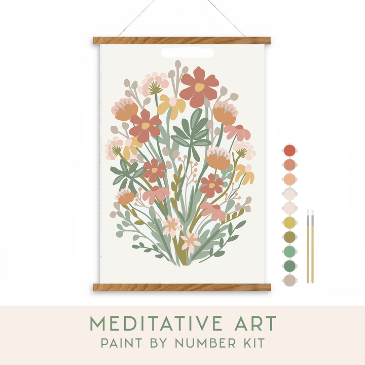 Breathe People - Wildflowers Meditative Art Paint by Number Kit