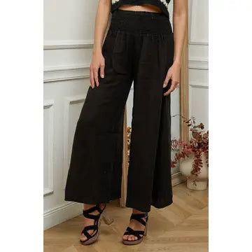 Italian Linen Wide-Leg Pants