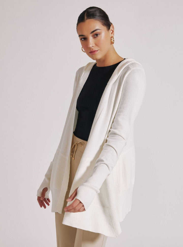 Blanc Noir - Hooded Portola Cardigan - White