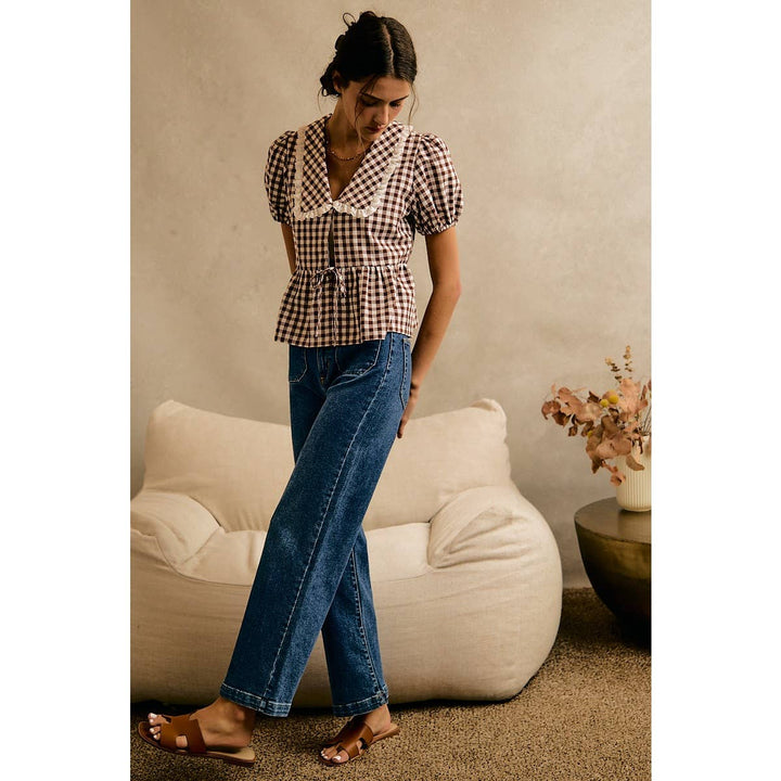The Gingham Peter Pan Blouse