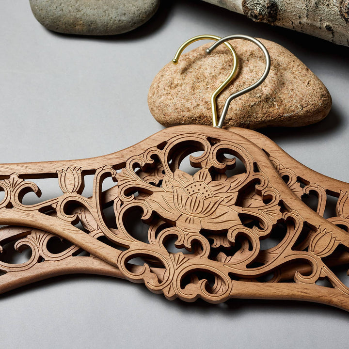 Radiant Home Products - Lotus Wood Designer Hanger -Multiple Sizes & crystals