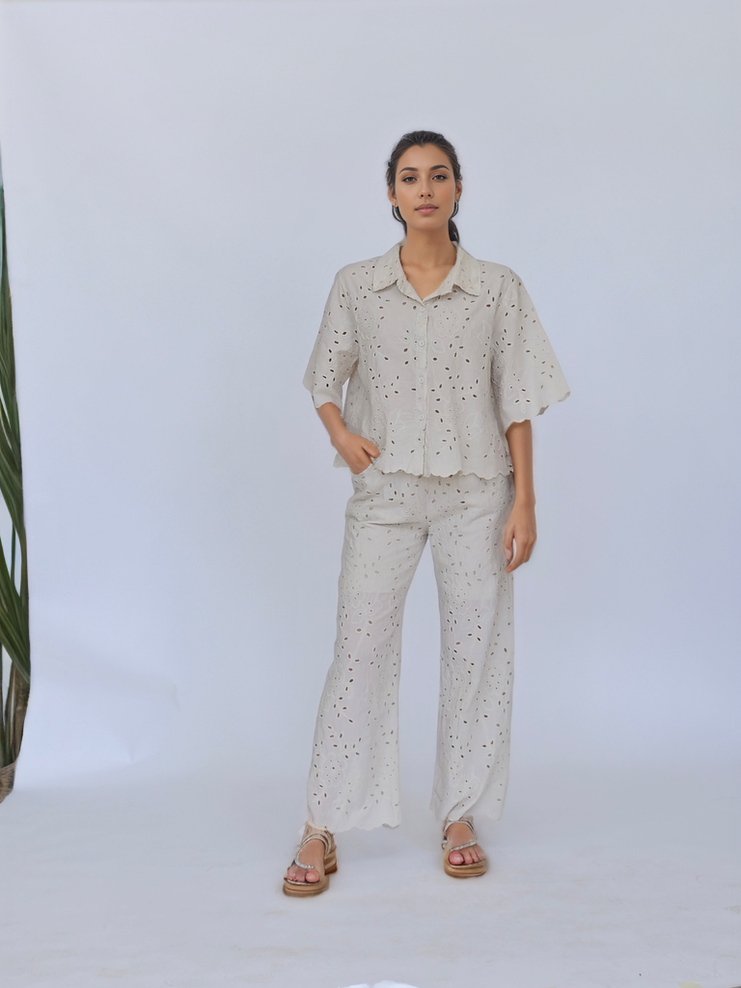 Tenné Made in Italy- Capri Style Crop Shirt and Pants Set