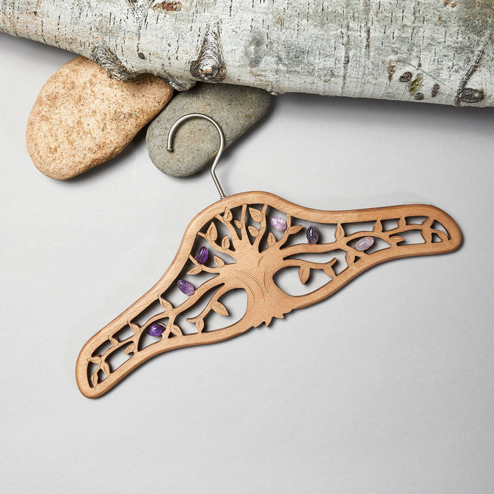 Radiant Home Products - Tree of Life Wood Designer Hanger -Multiple Sizes & crystals