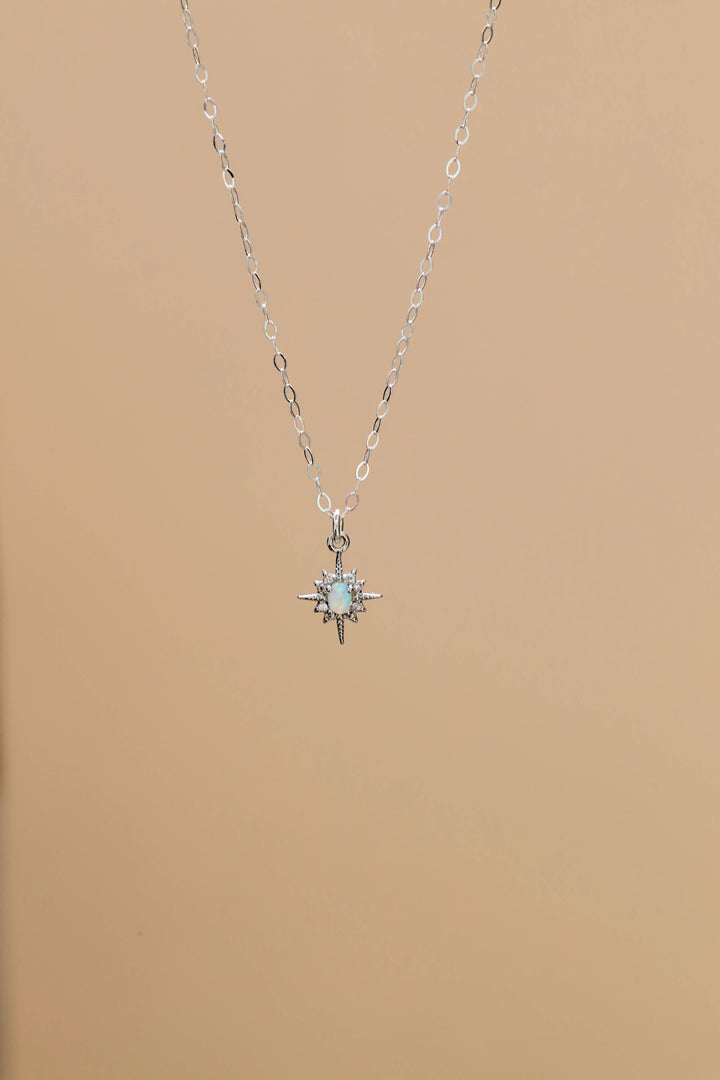Opal Star Necklace | Silver