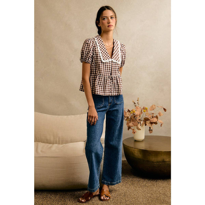 The Gingham Peter Pan Blouse
