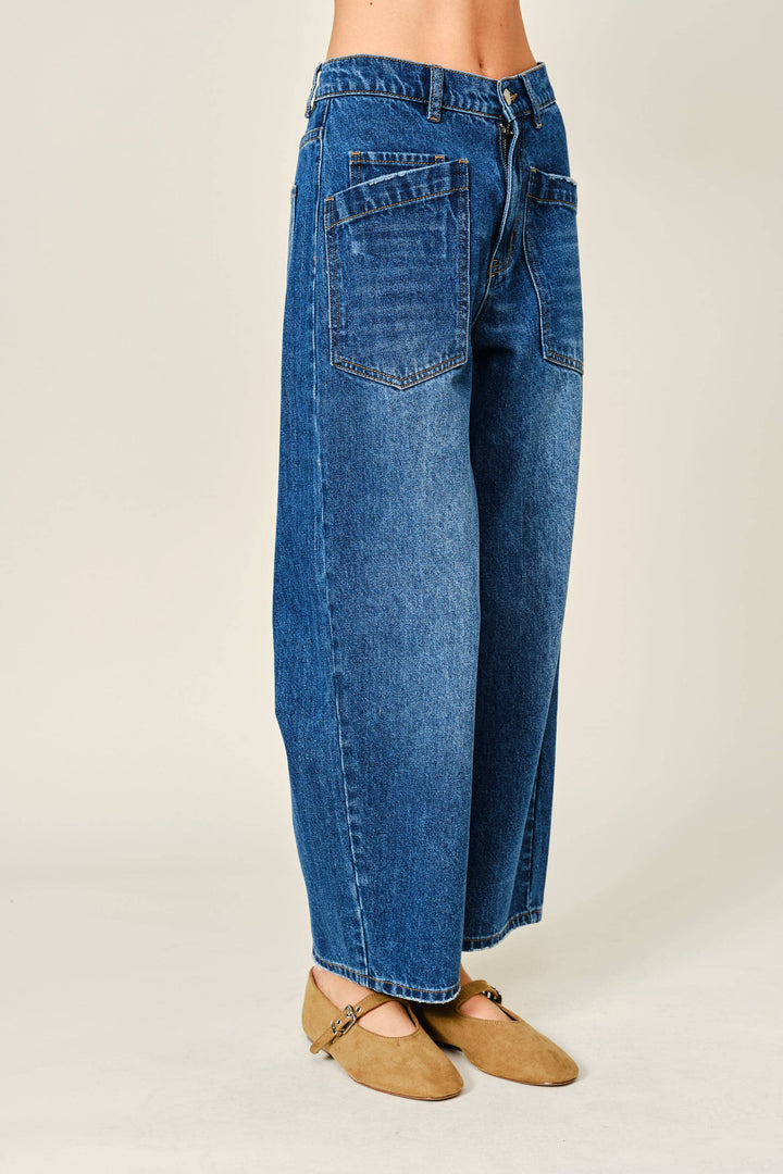 The Semi-Barrel Jeans | Mid Blue Denim