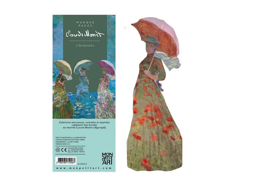 Claude Monet Woman with a Parasol Accordion Bookmarks — Set of