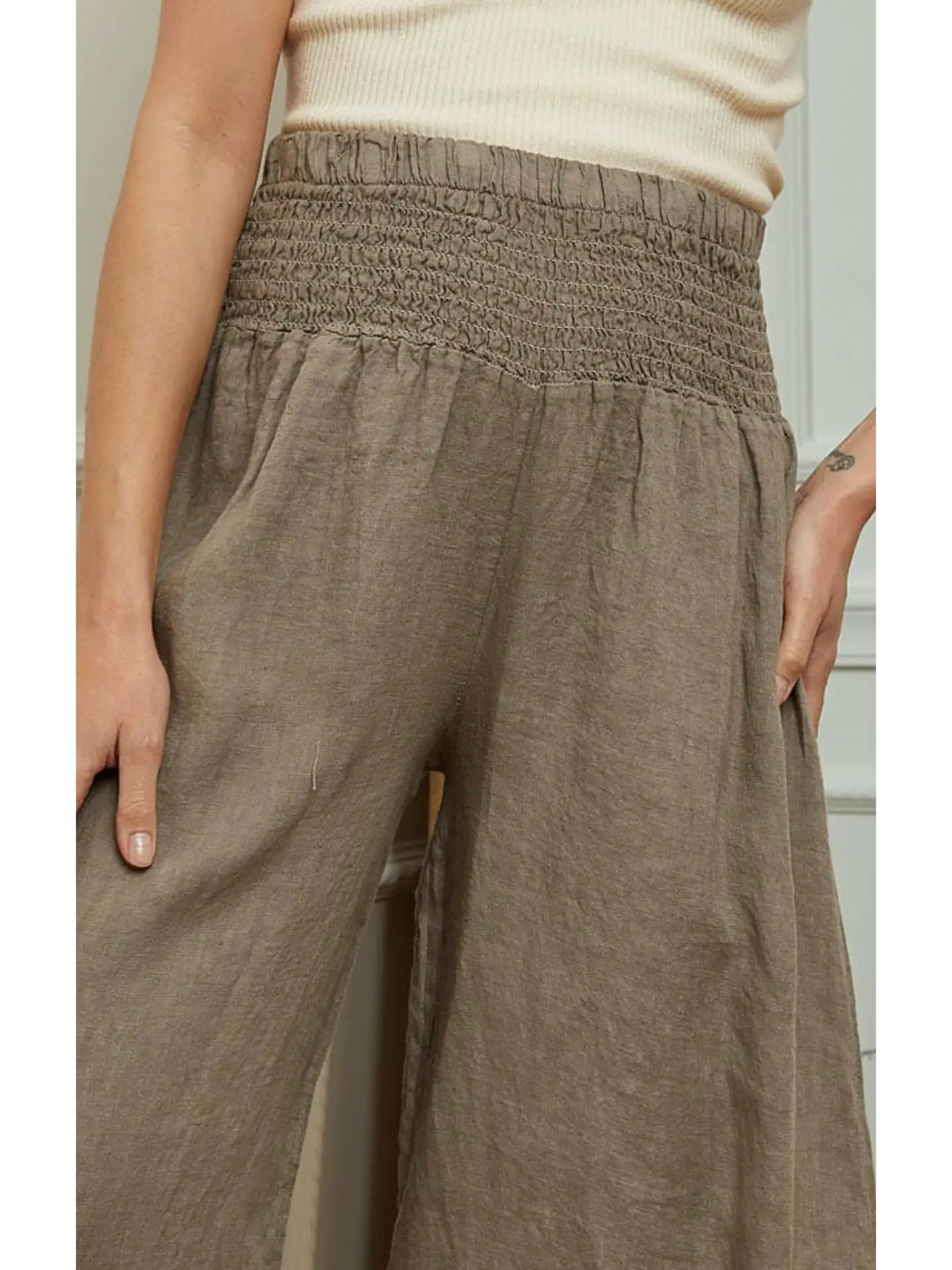 Italian Linen Wide-Leg Pants