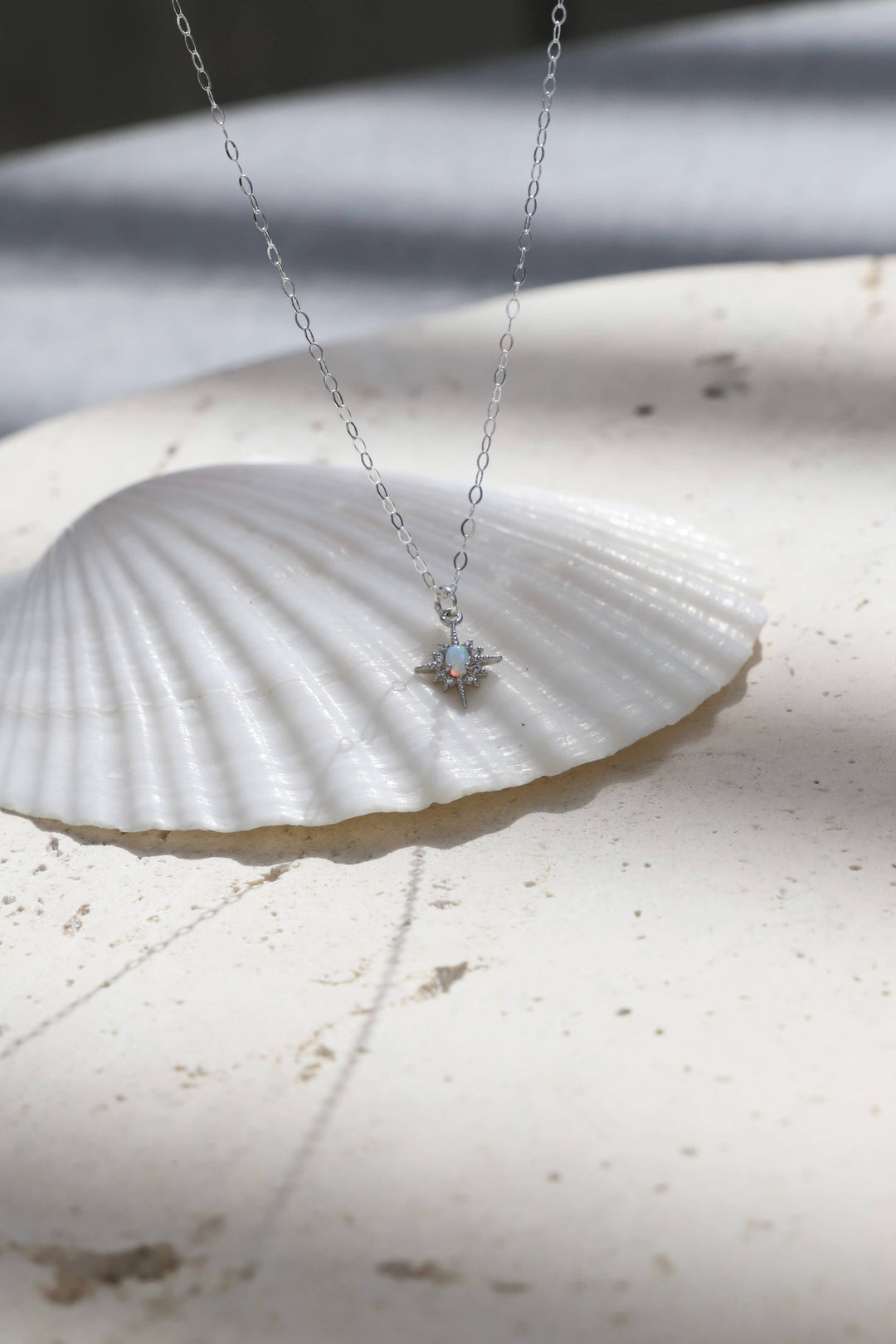Opal Star Necklace | Silver