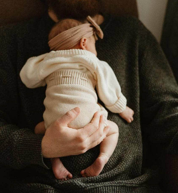 OLIVE & CRADLE - Baby Girl HEART Sweater Romper Knit Outfit