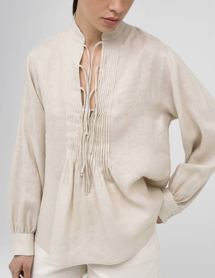 The pleated Linen blouse