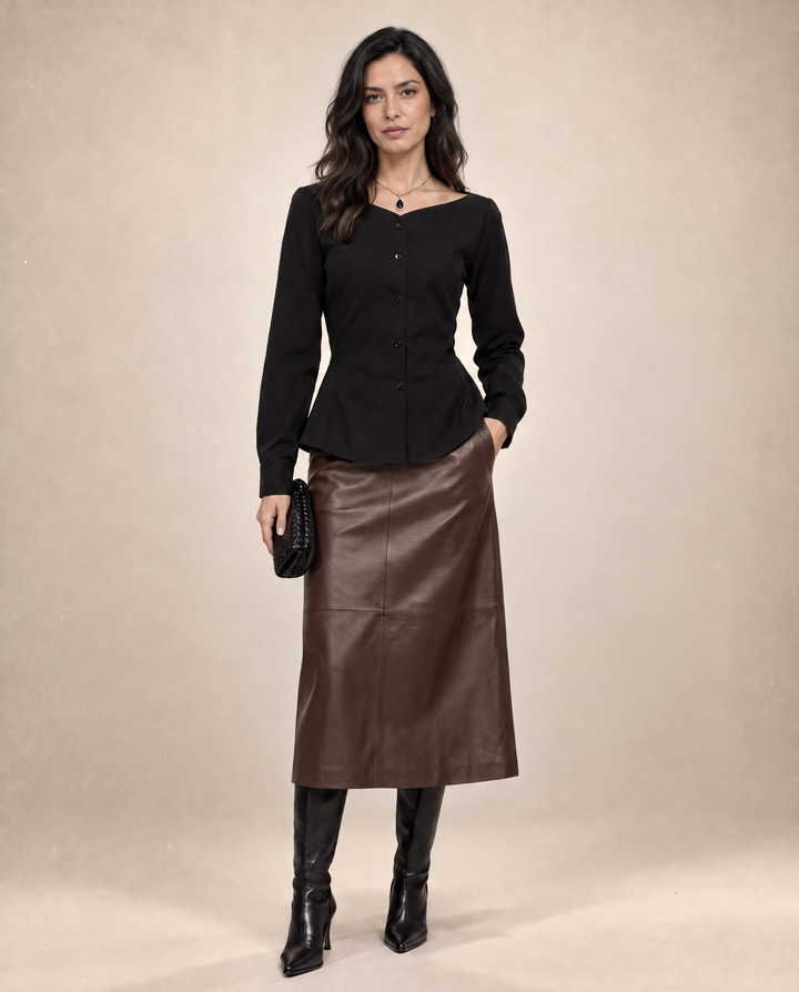 Luxury Ballerina Neck Blouse by A LINE