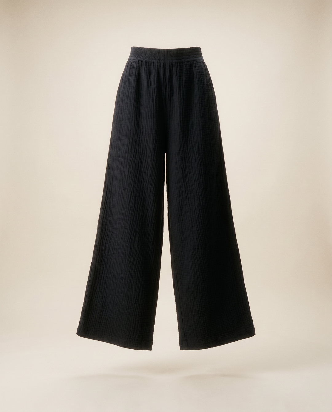 Skye Cotton Gauze Palazzo Pants in Navy