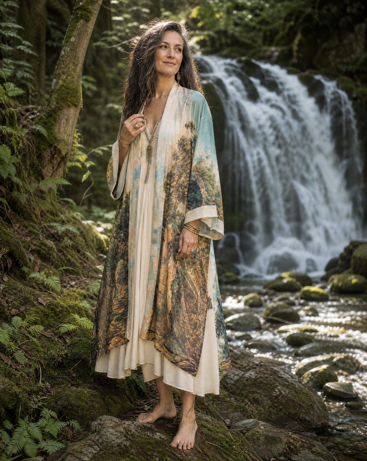 Liberty &amp; Waterfalls Bamboo Kimono