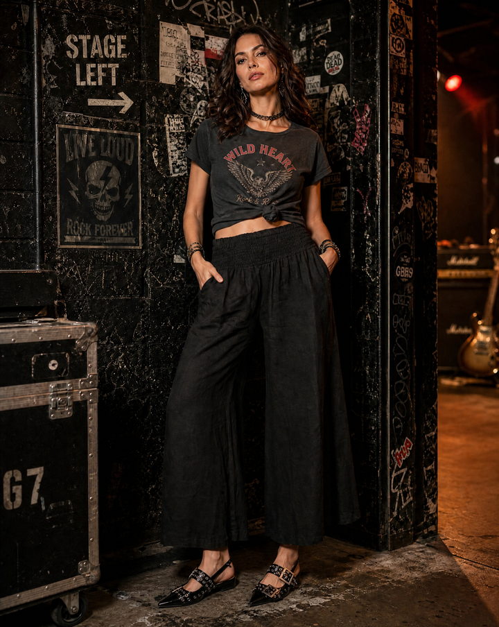 Italian Linen Wide-Leg Pants