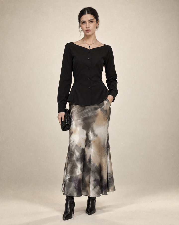 Luxury Ballerina Neck Blouse by A LINE