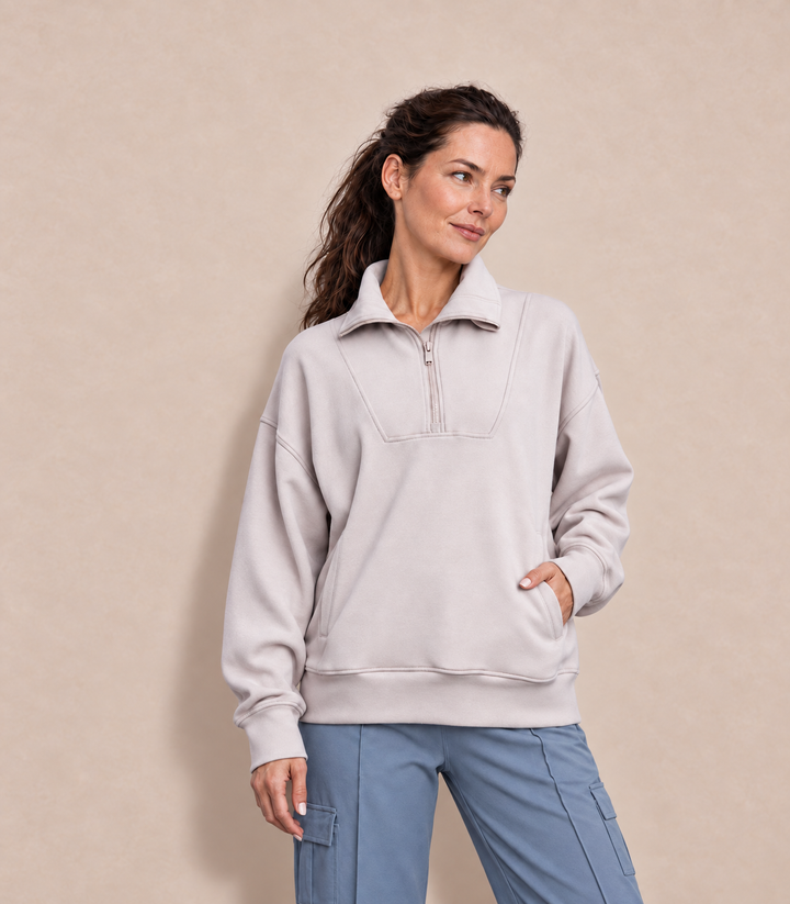 MODAL SCUBA QUARTER ZIP FUNNEL NECK PULLOVER