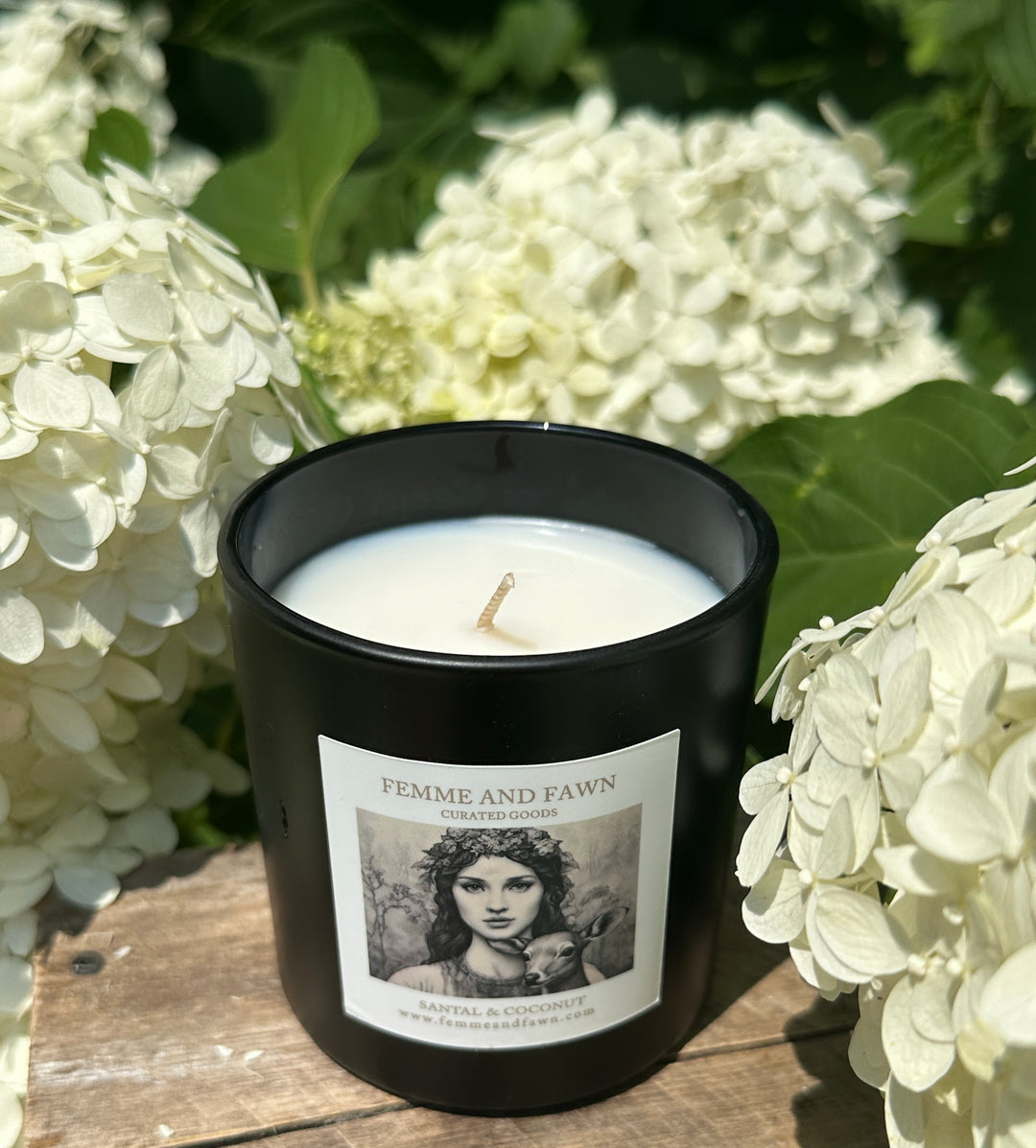 Santal & Coconut non-toxic candle by Femme & Fawn