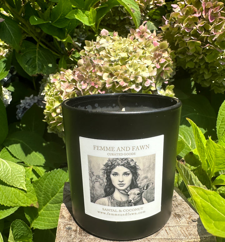 Santal & Coconut non-toxic candle by Femme & Fawn