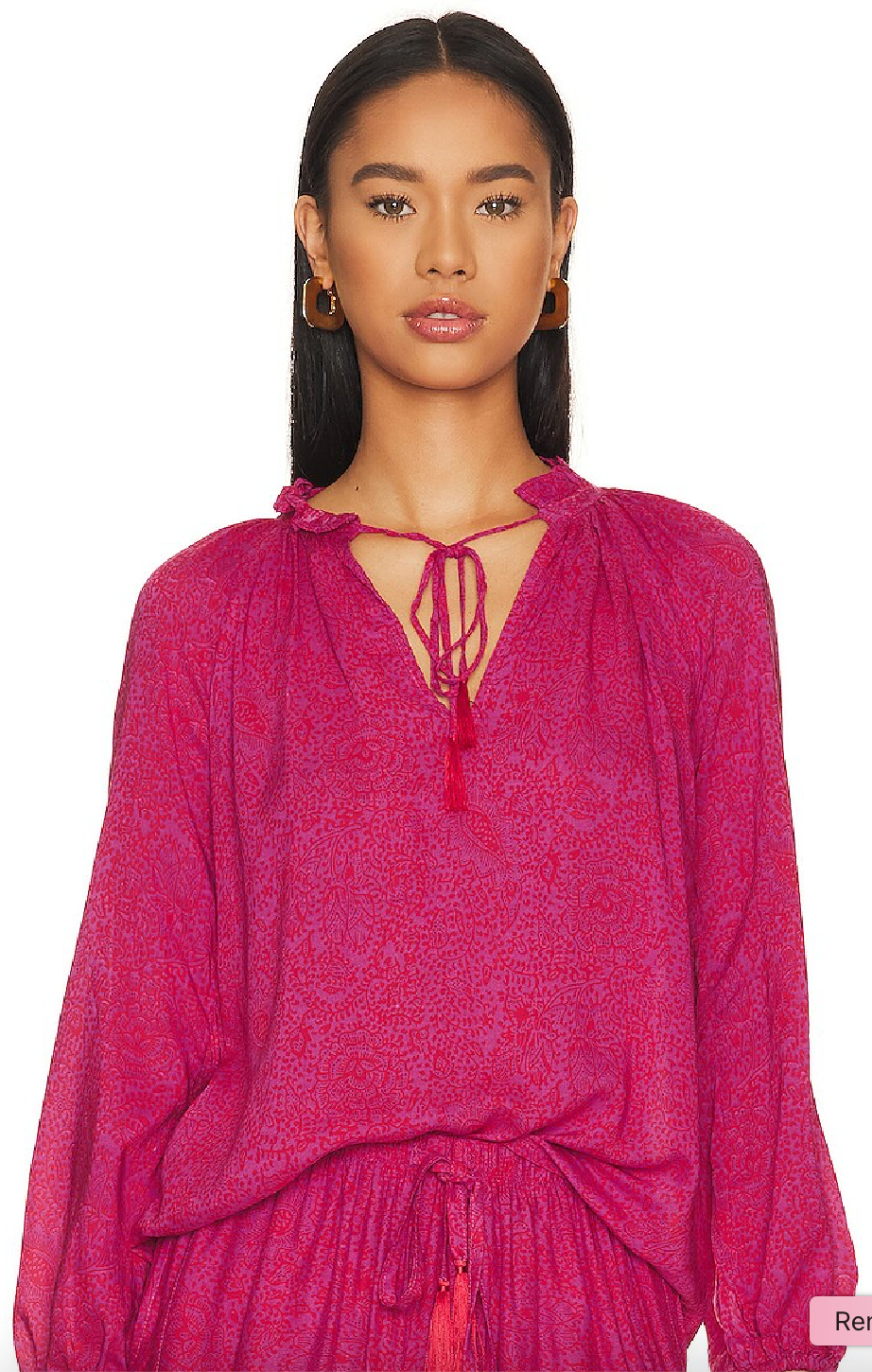 Natalie Martin Penny Blouse in Shangri La Print Raspberry - (Pre-Owned)