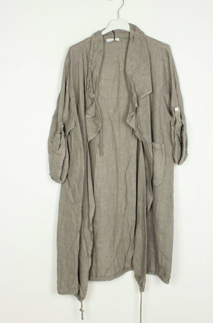The Linen Duster Jacket in Taupe, Charcoal &amp; Navy