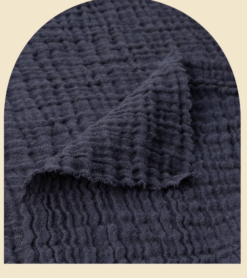 Skye Cotton Gauze Palazzo Pants in Navy