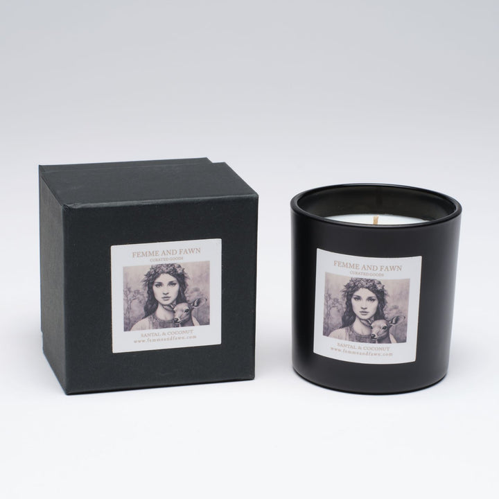 Santal & Coconut non-toxic candle by Femme & Fawn
